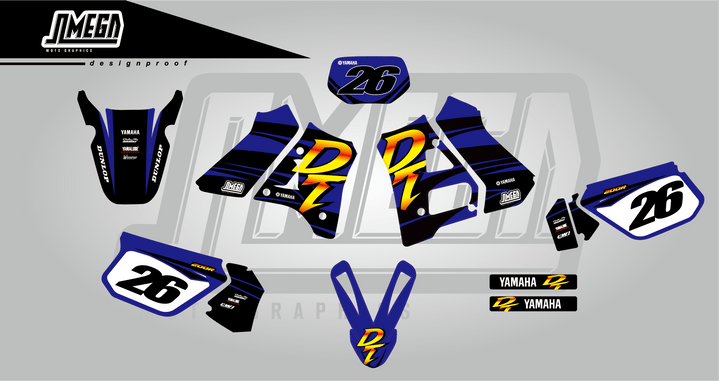 yamaha dt200r graphics kit (blue - white - black)