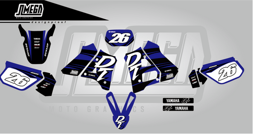 Yamaha DT200R Graphics Kit (Black - White - Blue)
