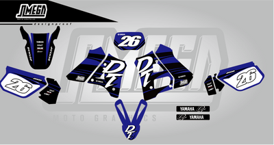 yamaha dt200r graphics kit (black - white - blue)