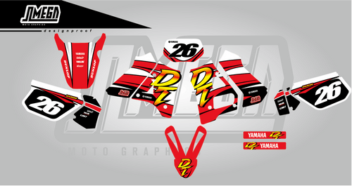 Yamaha DT200R Graphics Kit (Red - White - Black)