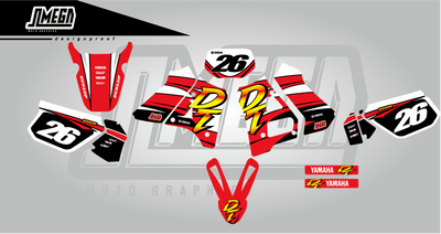 yamaha dt200r graphics kit (red - white - black)