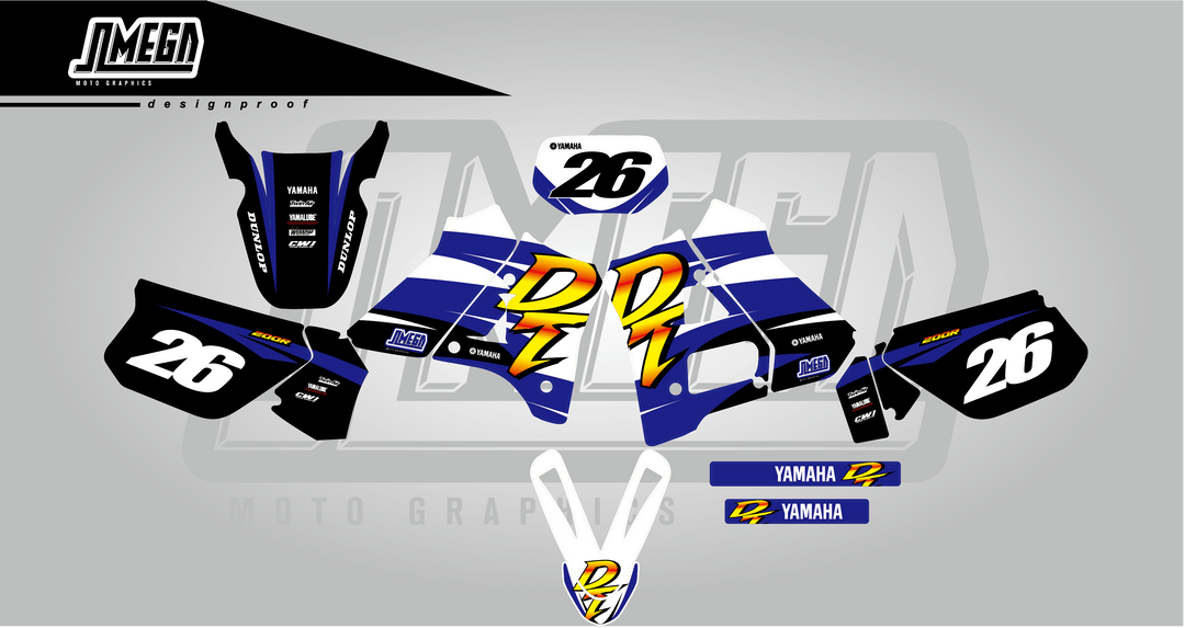 yamaha dt200r graphics kit (white - blue - black)