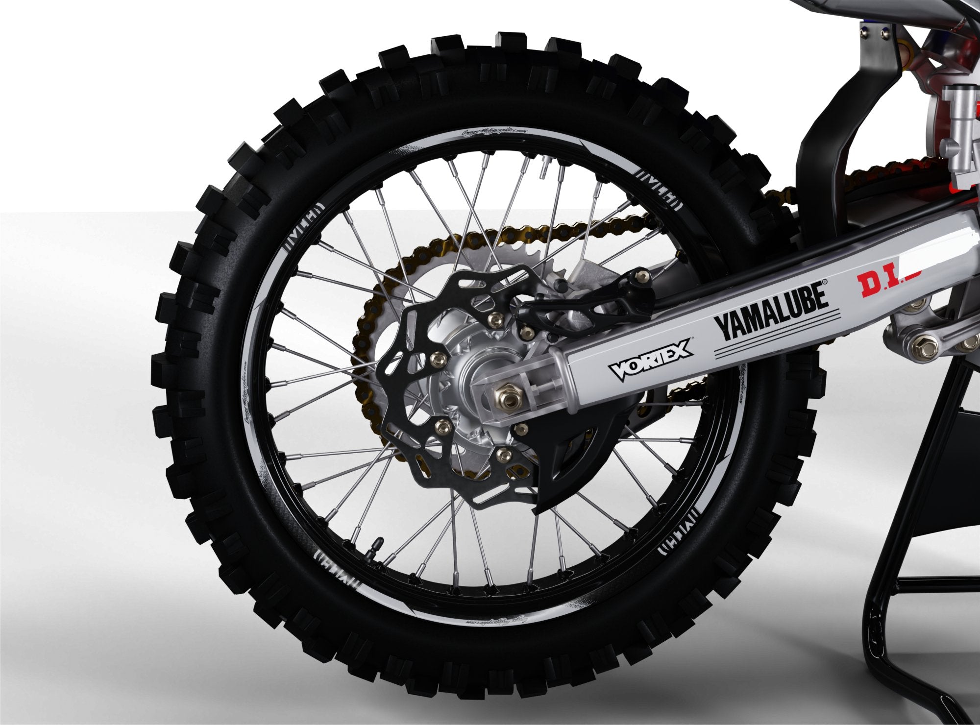Custom Trials Rim Graphics Black Rim Stickers - Design 1 | MX Rim Stickers – Omega Moto Graphics