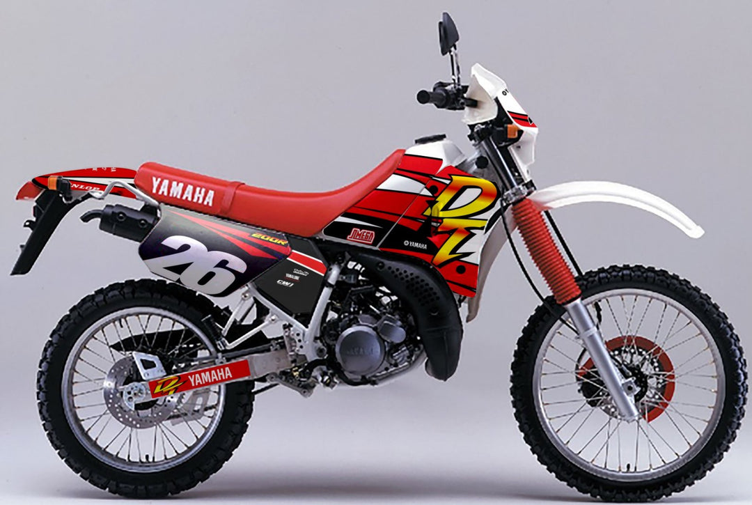 yamaha dt200r graphics kit (red - white - black)