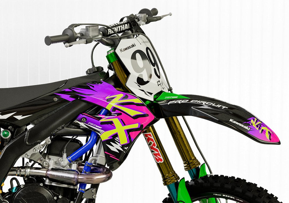 kawasaki kx kxf retro 90's factory graphics kit