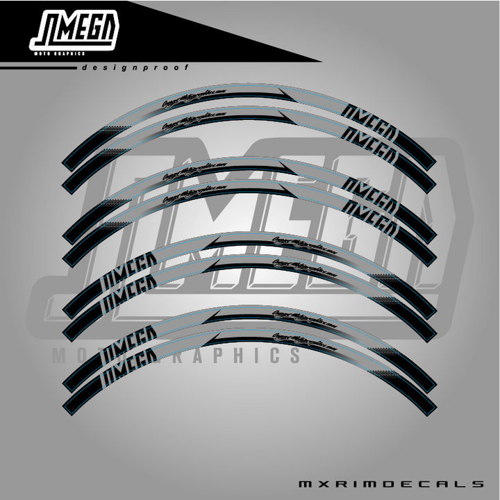 Black Rim Stickers - Design 1