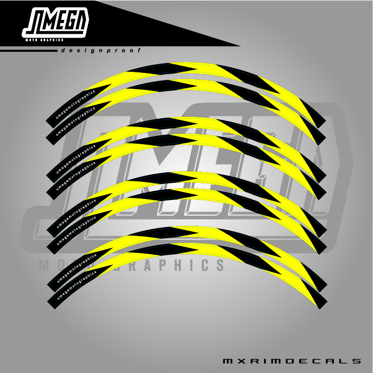 Custom Trials Rim Graphics Rim Stickers | Omega Moto Graphics
