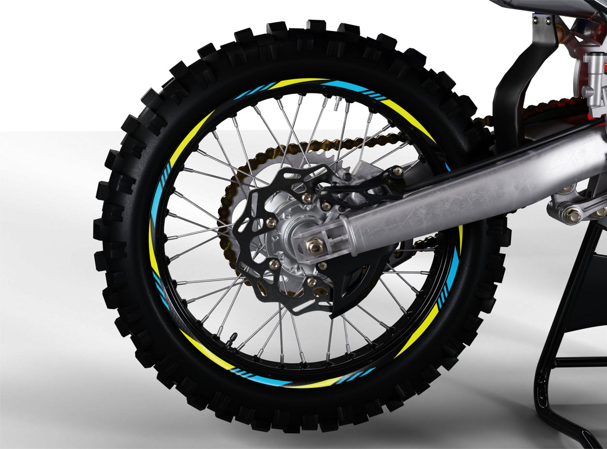 Yellow Rim Stickers - Design 3 | MX Rim Stickers – Omega Moto Graphics