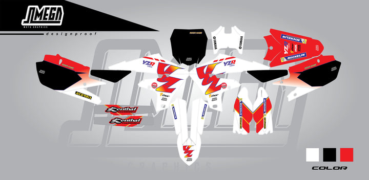 yamaha yz yzf 90's retro white graphics kit